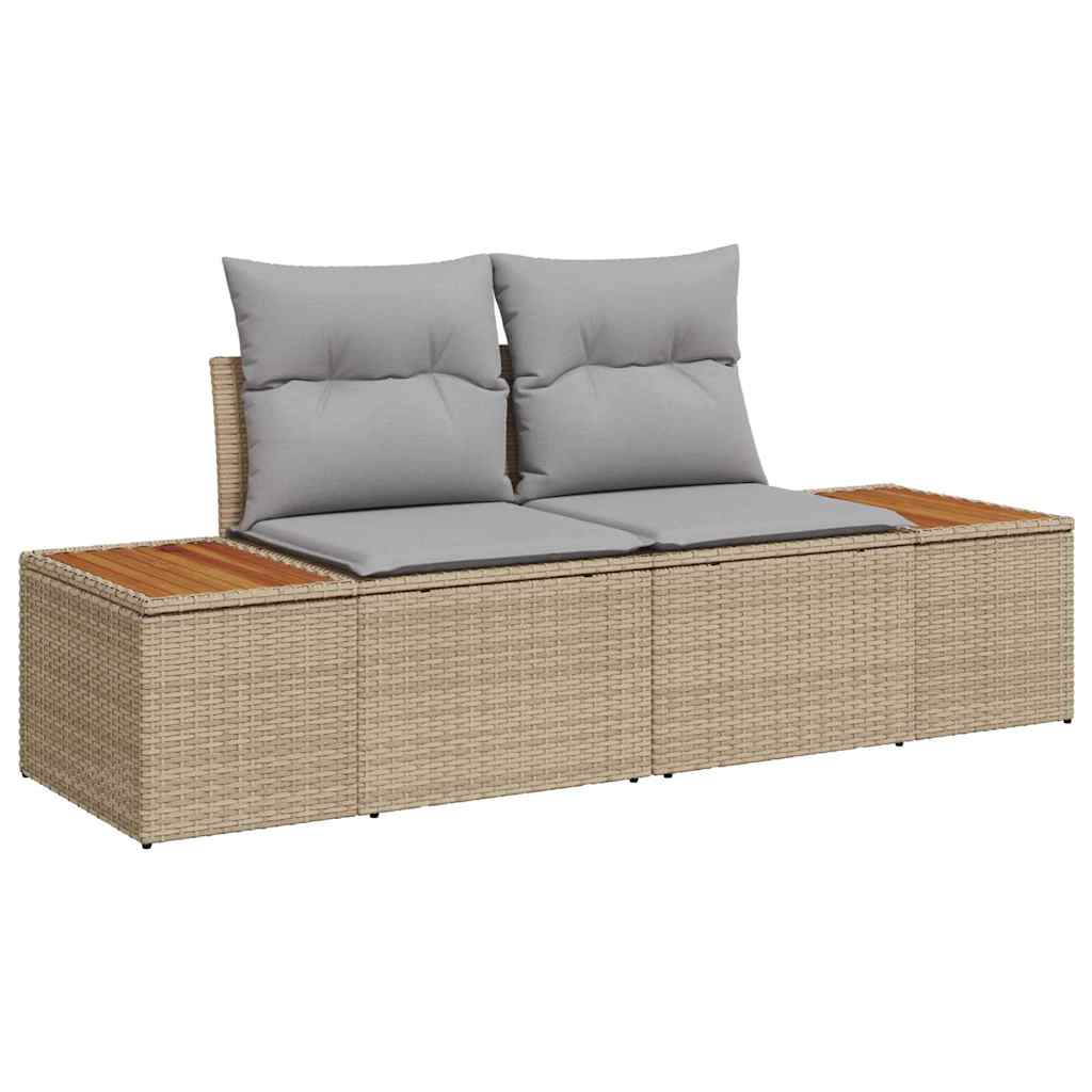 Garden Sofa Beige 184 x 62 x 85cm Poly Rattan